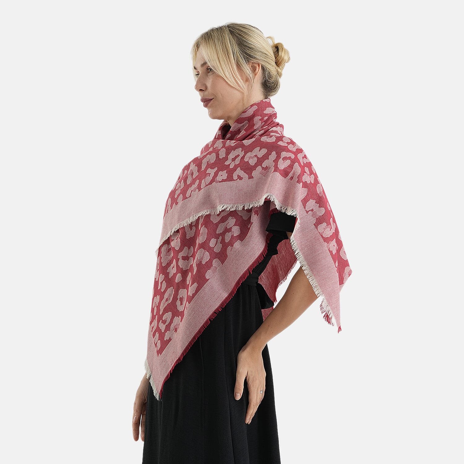 - Maisi 100% Cotton Printed Square Scarf (140 x 140 cm) - Red