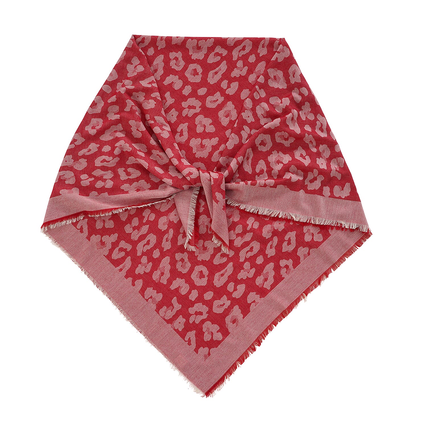 - Maisi 100% Cotton Printed Square Scarf (140 x 140 cm) - Red