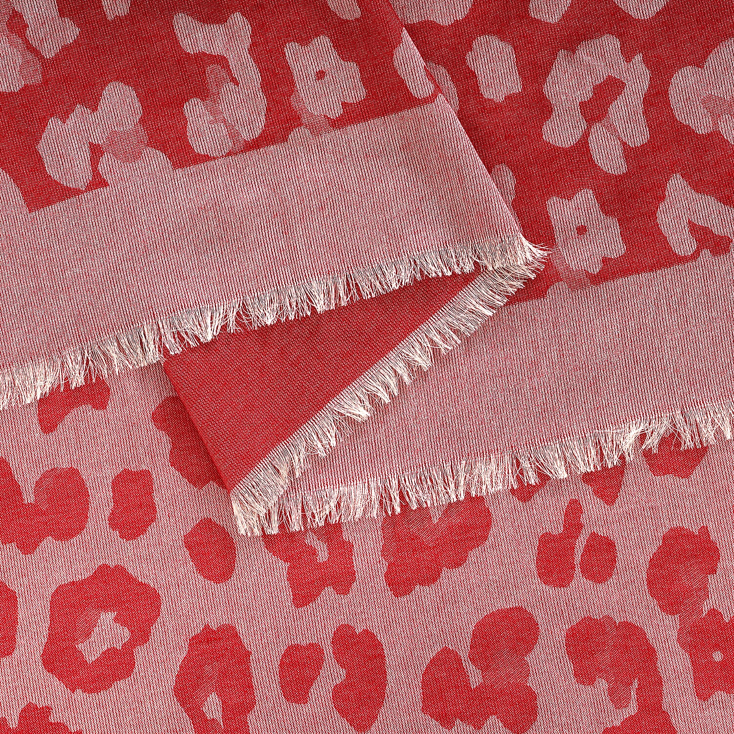- Maisi 100% Cotton Printed Square Scarf (140 x 140 cm) - Red