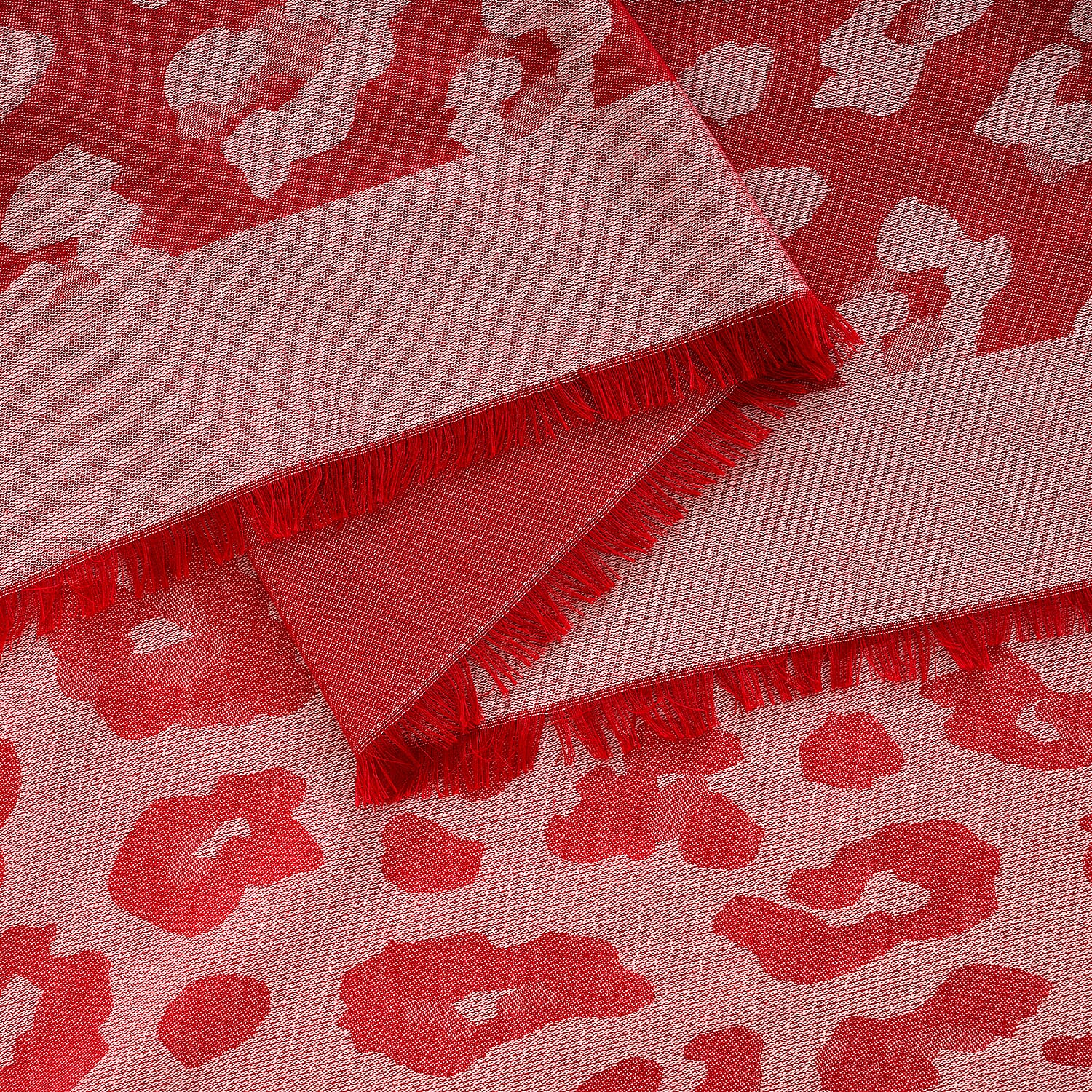 - Maisi 100% Cotton Printed Square Scarf (140 x 140 cm) - Red