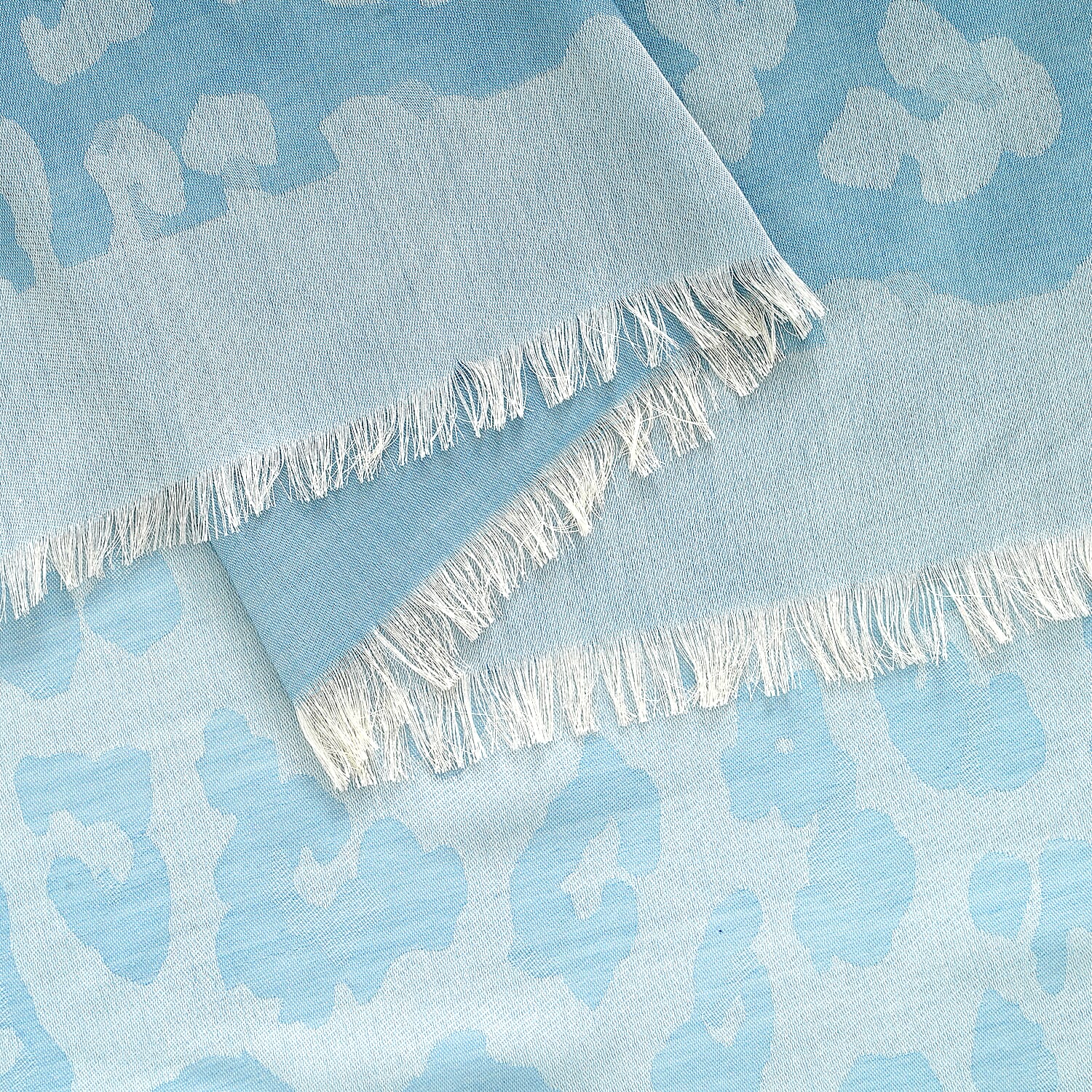 - Maisi 100% Cotton Printed Square Scarf (140 x 140 cm) - Blue