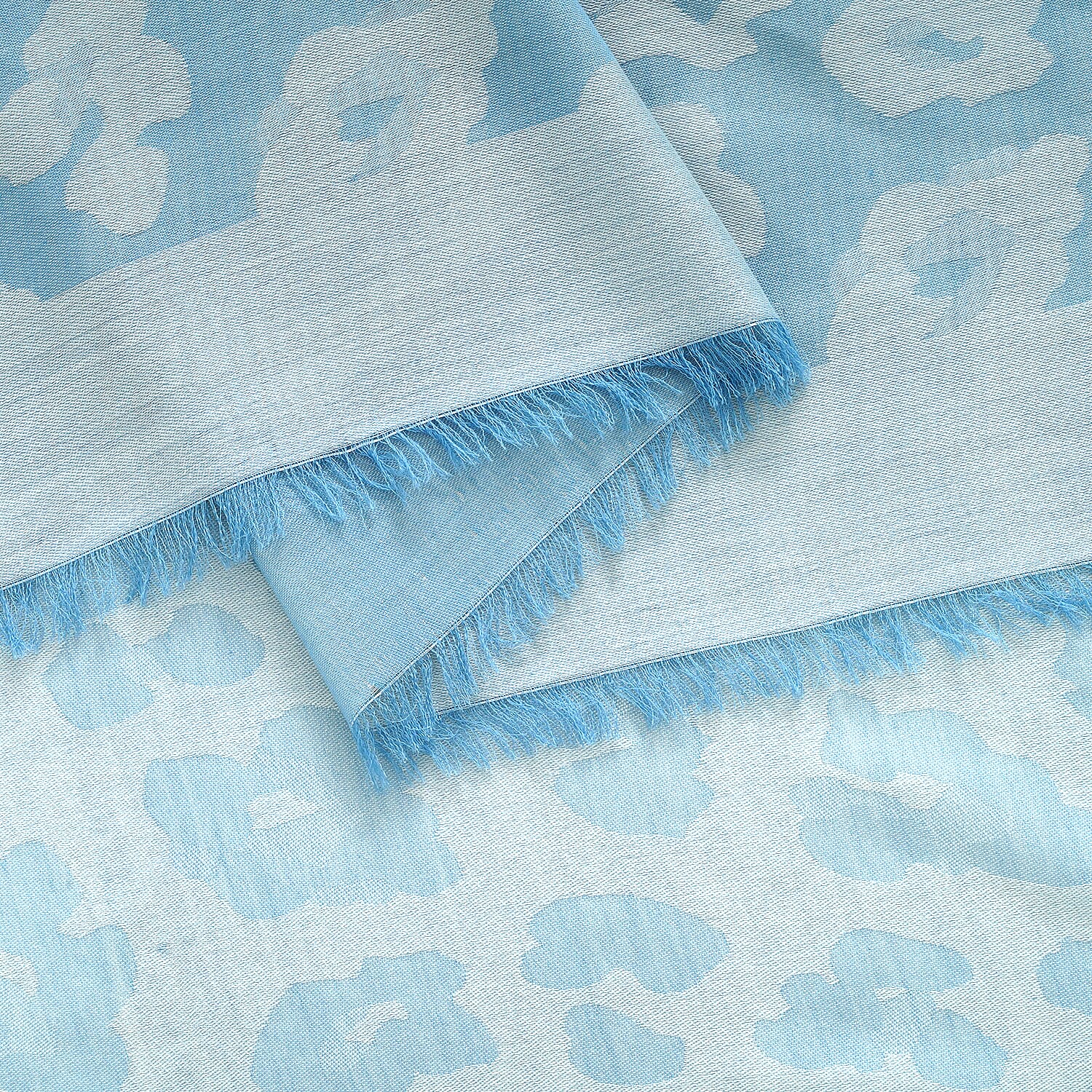 - Maisi 100% Cotton Printed Square Scarf (140 x 140 cm) - Blue