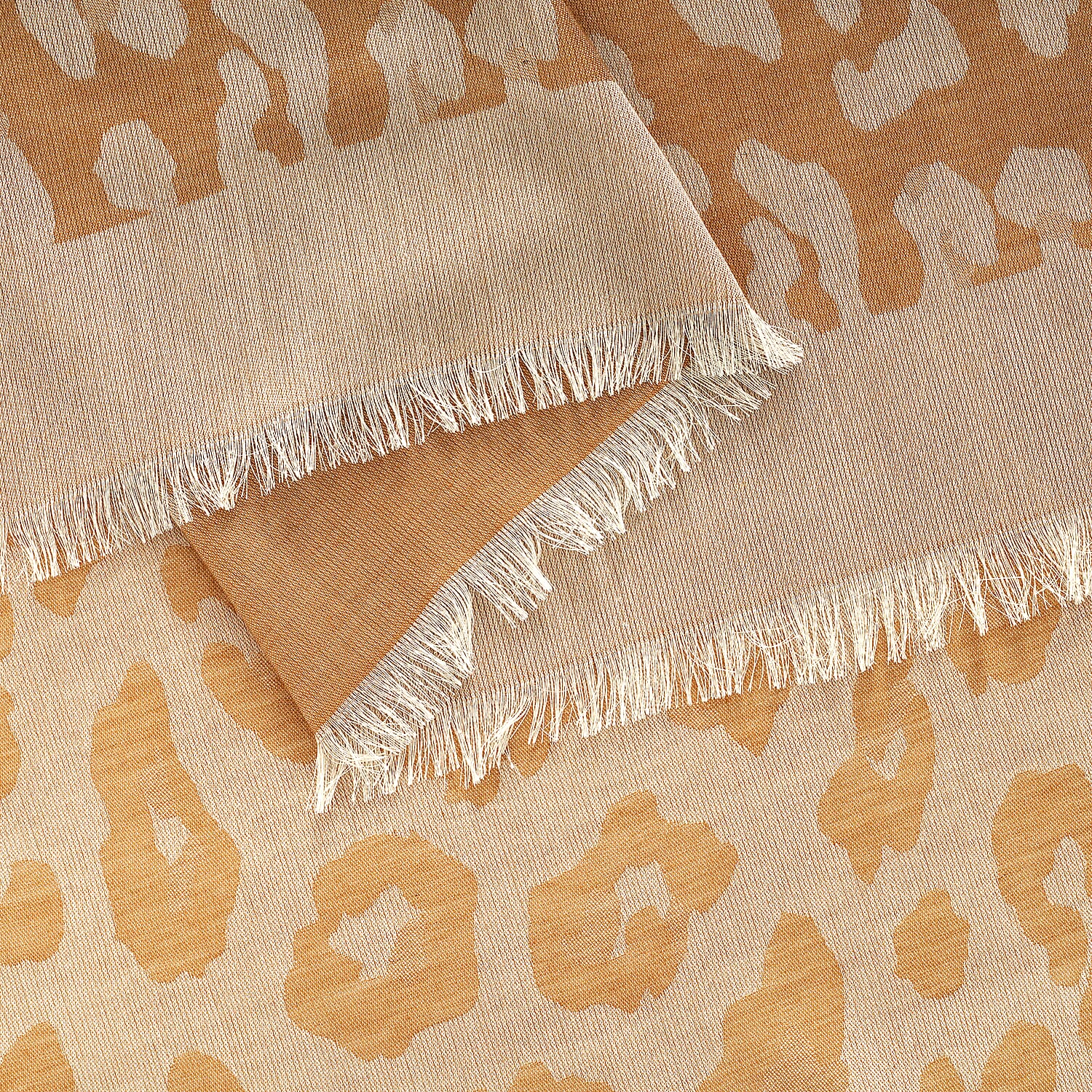 - Maisi 100% Cotton Printed Square Scarf (140 x 140 cm) - Coffee