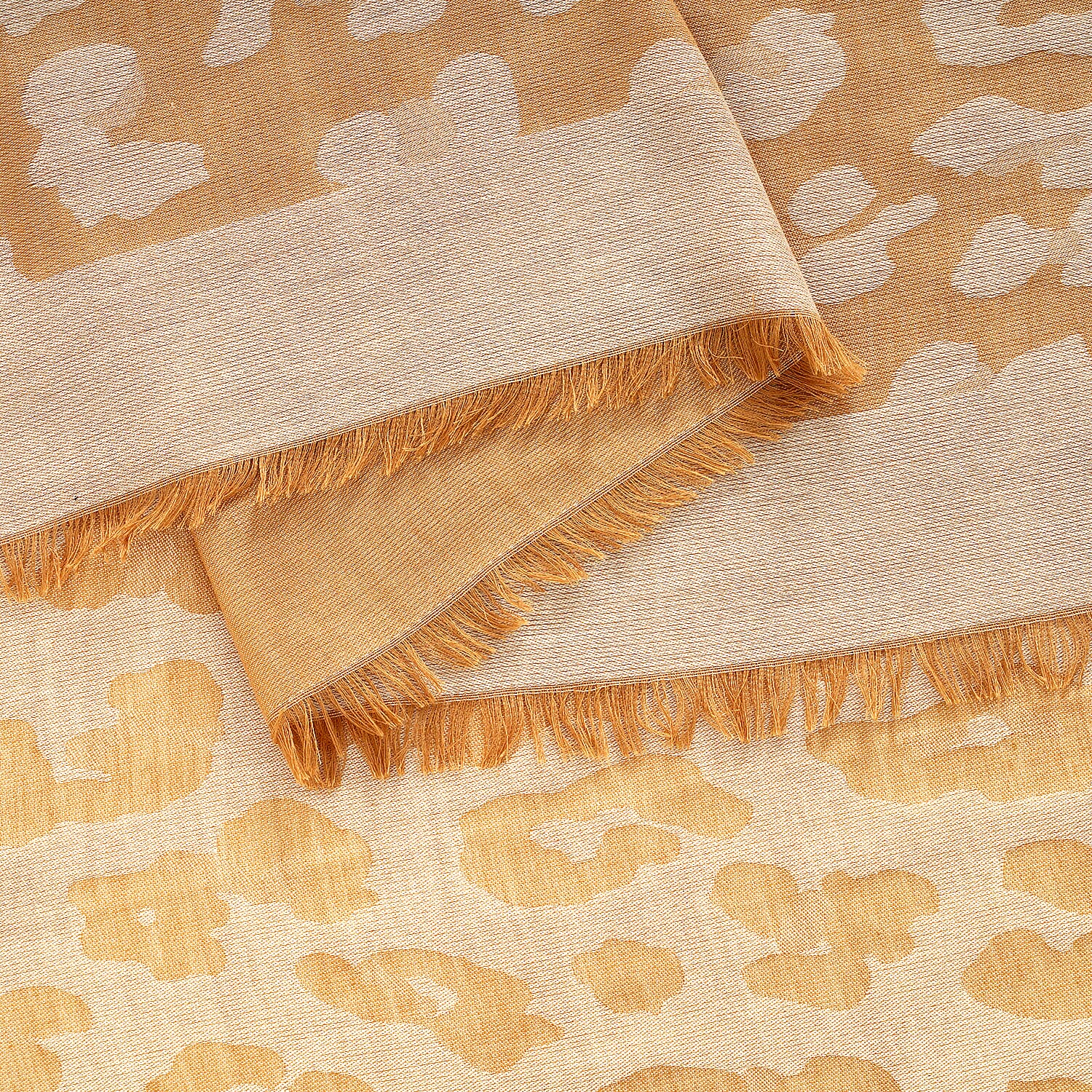 - Maisi 100% Cotton Printed Square Scarf (140 x 140 cm) - Coffee
