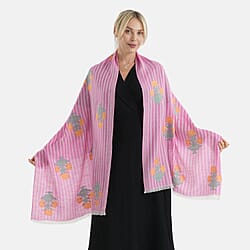 - Maisi 100% Cotton Printed Tassel Scarf (70 x 190 cm) - Beige