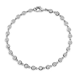 EverTrue White Diamond Linking Bracelet (Size - 7.5) with Lobster Clasp