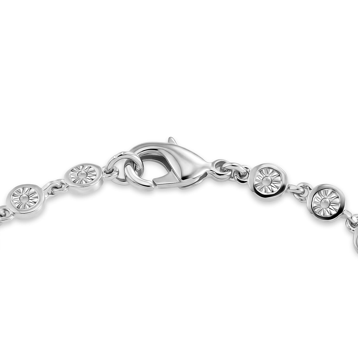 EverTrue White Diamond Linking Bracelet (Size - 7.5) with Lobster Clasp