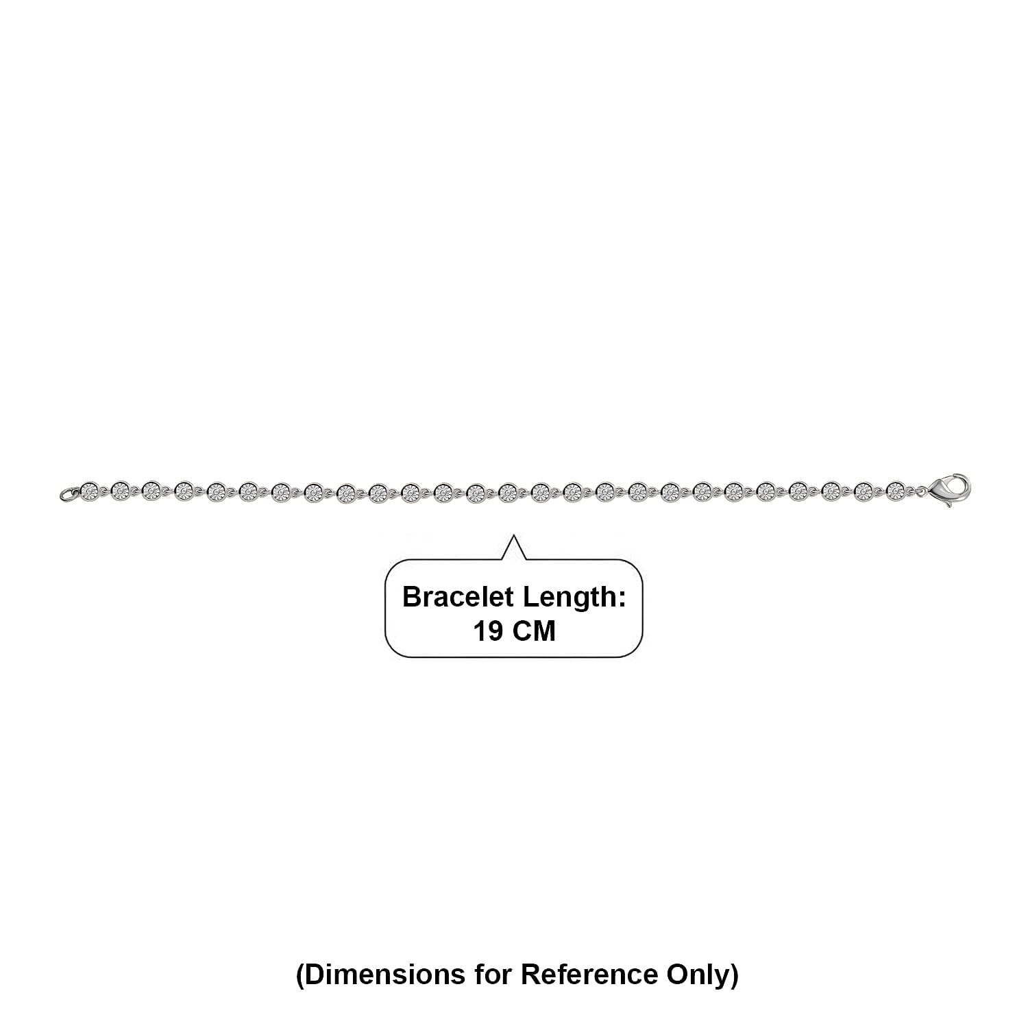 EverTrue White Diamond Linking Bracelet (Size - 7.5) with Lobster Clasp