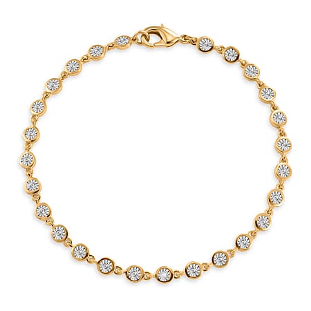 EverTrue White Diamond Linking Bracelet (Size - 7.5) with Lobster Clasp in Yellow