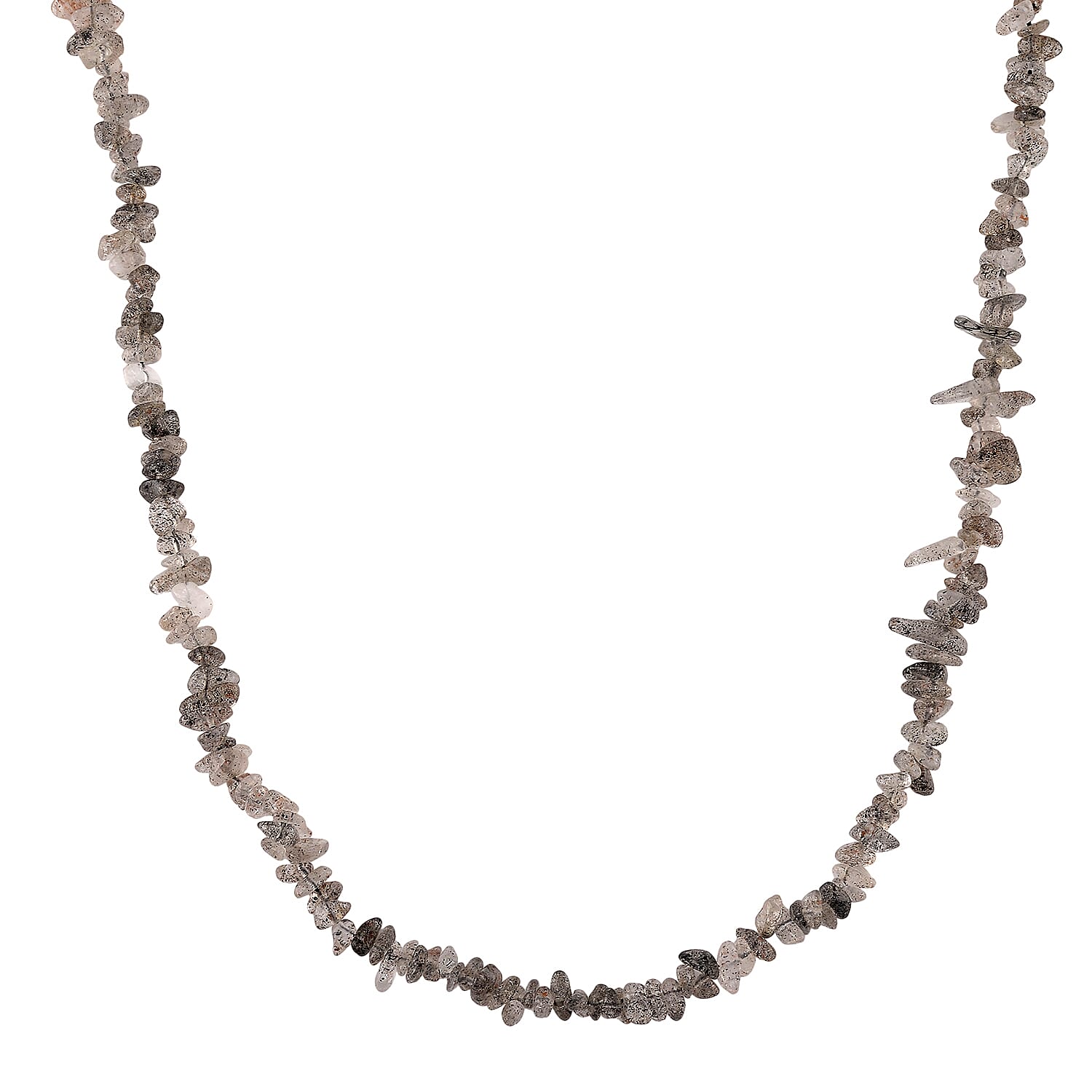 Salt Pepper Quartz Chips Necklace (Size - 32) 353.00 Ct.