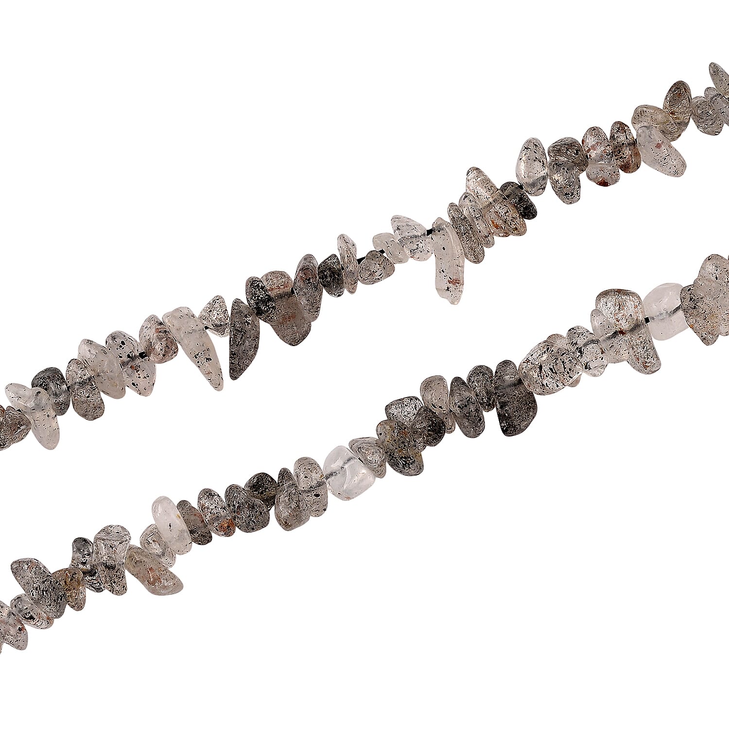 Salt Pepper Quartz Chips Necklace (Size - 32) 353.00 Ct.