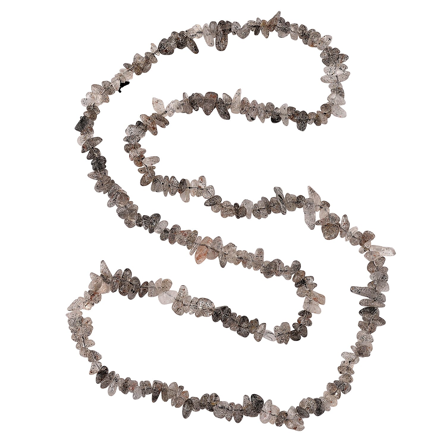 Salt Pepper Quartz Chips Necklace (Size - 32) 353.00 Ct.