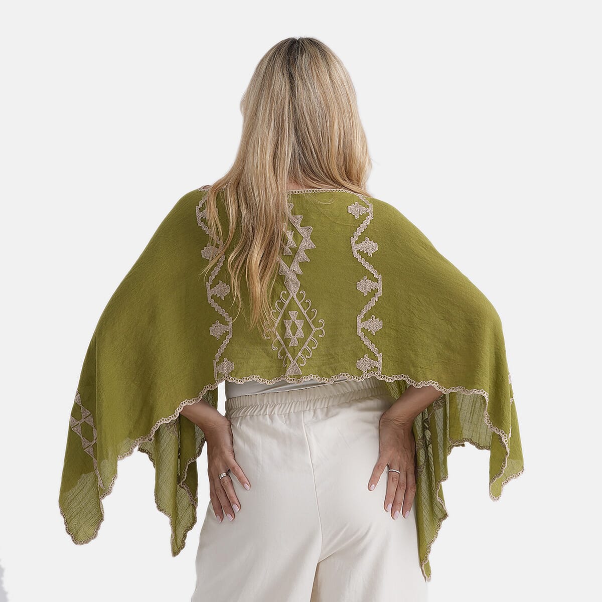 - Maisi Patterned Kaftan Top (Size - One Size) - Green - Red