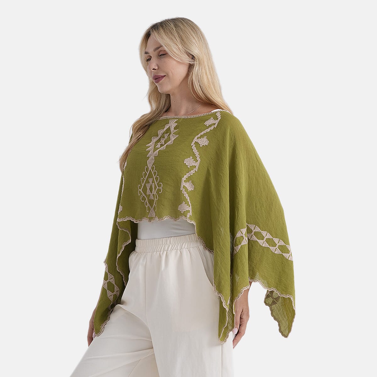 - Maisi Patterned Kaftan Top (Size - One Size) - Green - Red