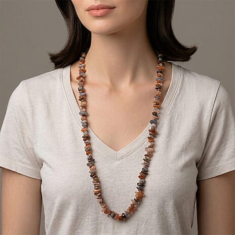 Multi Moonstone Chips Necklace (Size - 32) 353.00 Ct.