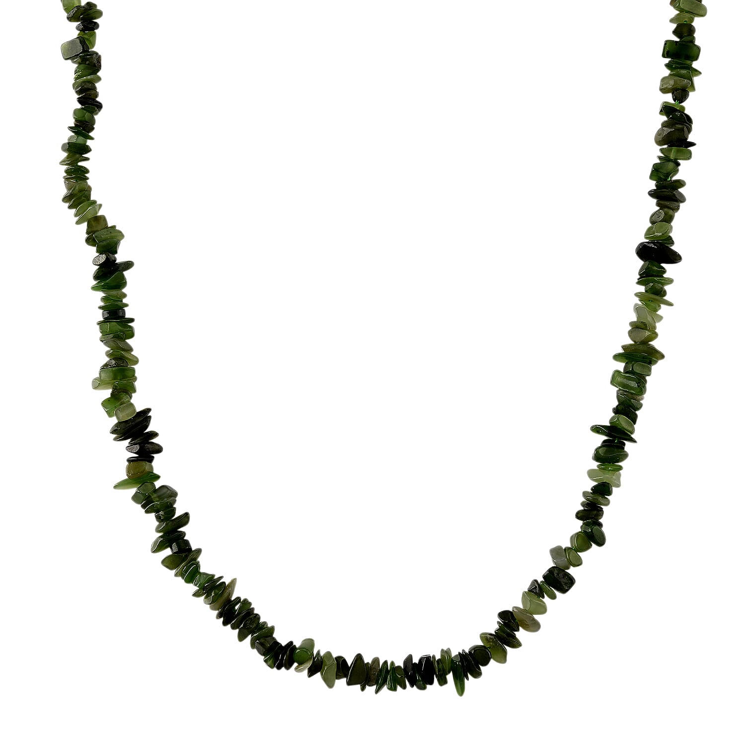 Nephrite Jade Chips Necklace (Size - 32) 353.00 Ct.