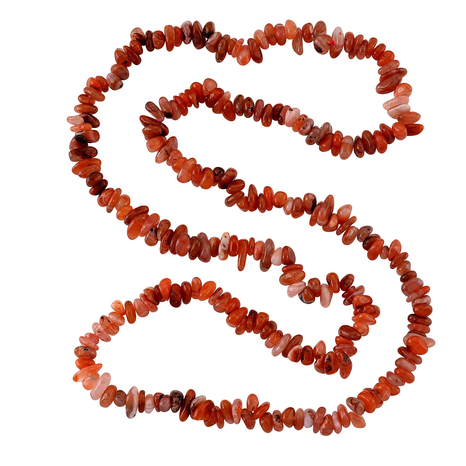 Carnelian Chips Necklace (Size - 32) 353.00 Ct.