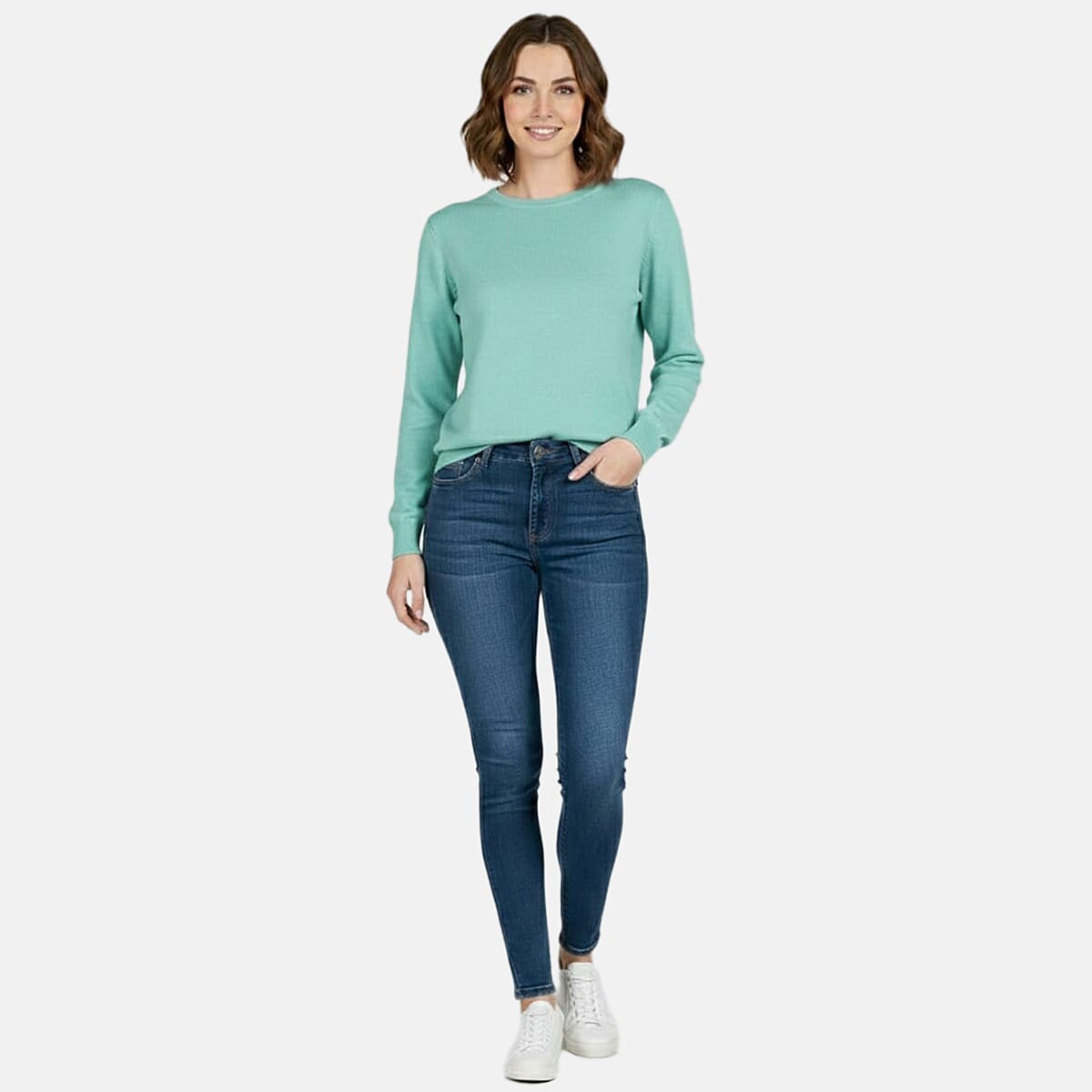 Pure And Natural Super Soft Touch Jumper (Size 10) - Aqua