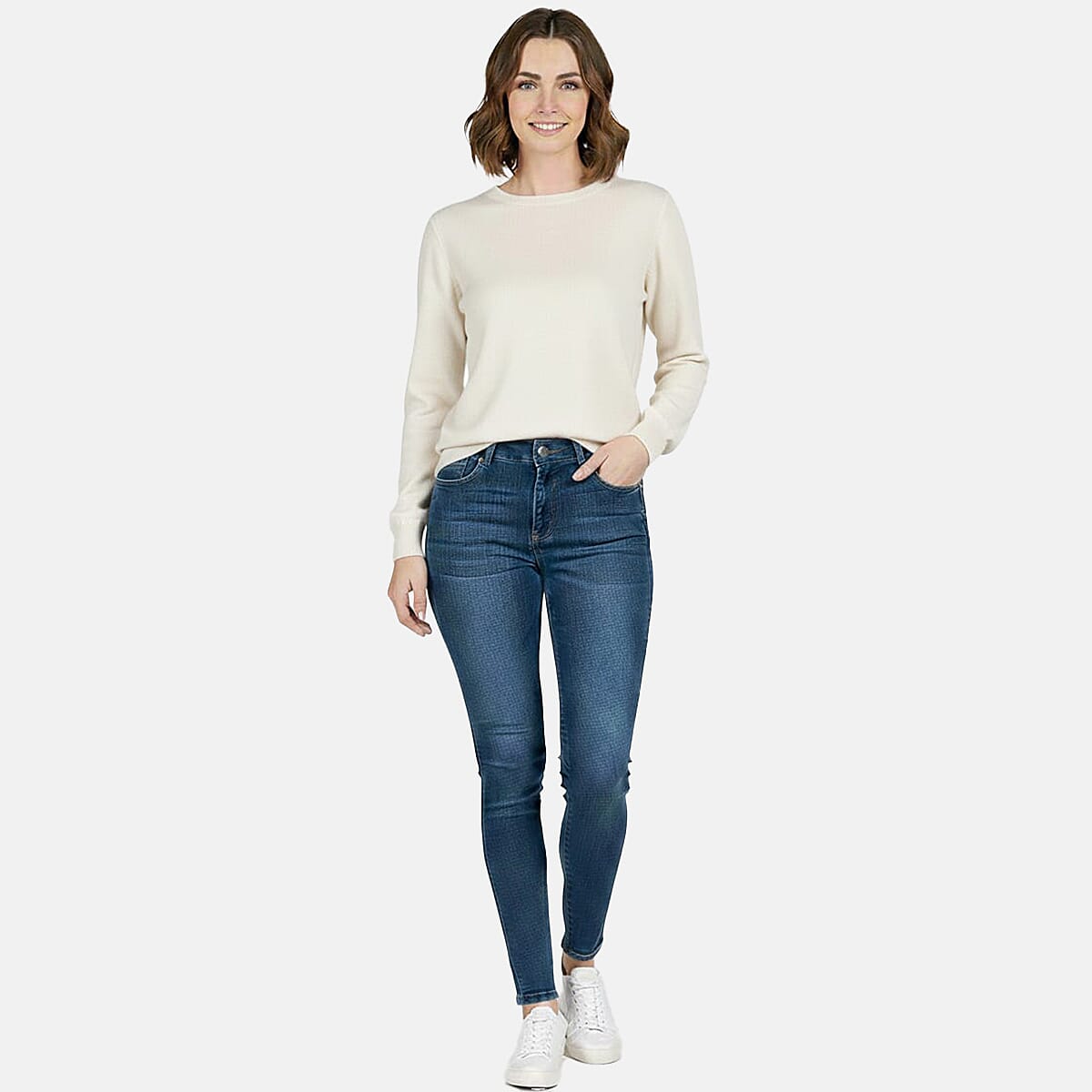 Pure And Natural Super Soft Touch Jumper (Size 10) - Cream