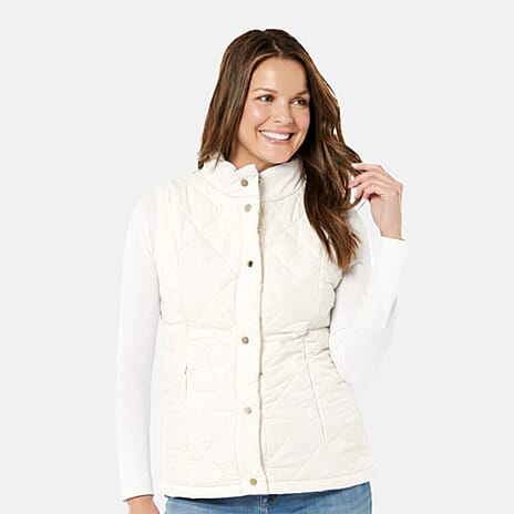 Charlotte West Ladies QuiLighted Padded Gilet (Size 12) - Cream