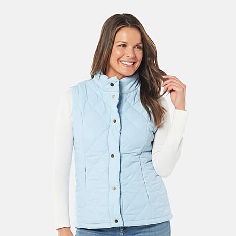 Charlotte West Ladies QuiLighted Padded Gilet (Size 14) - Light Blue
