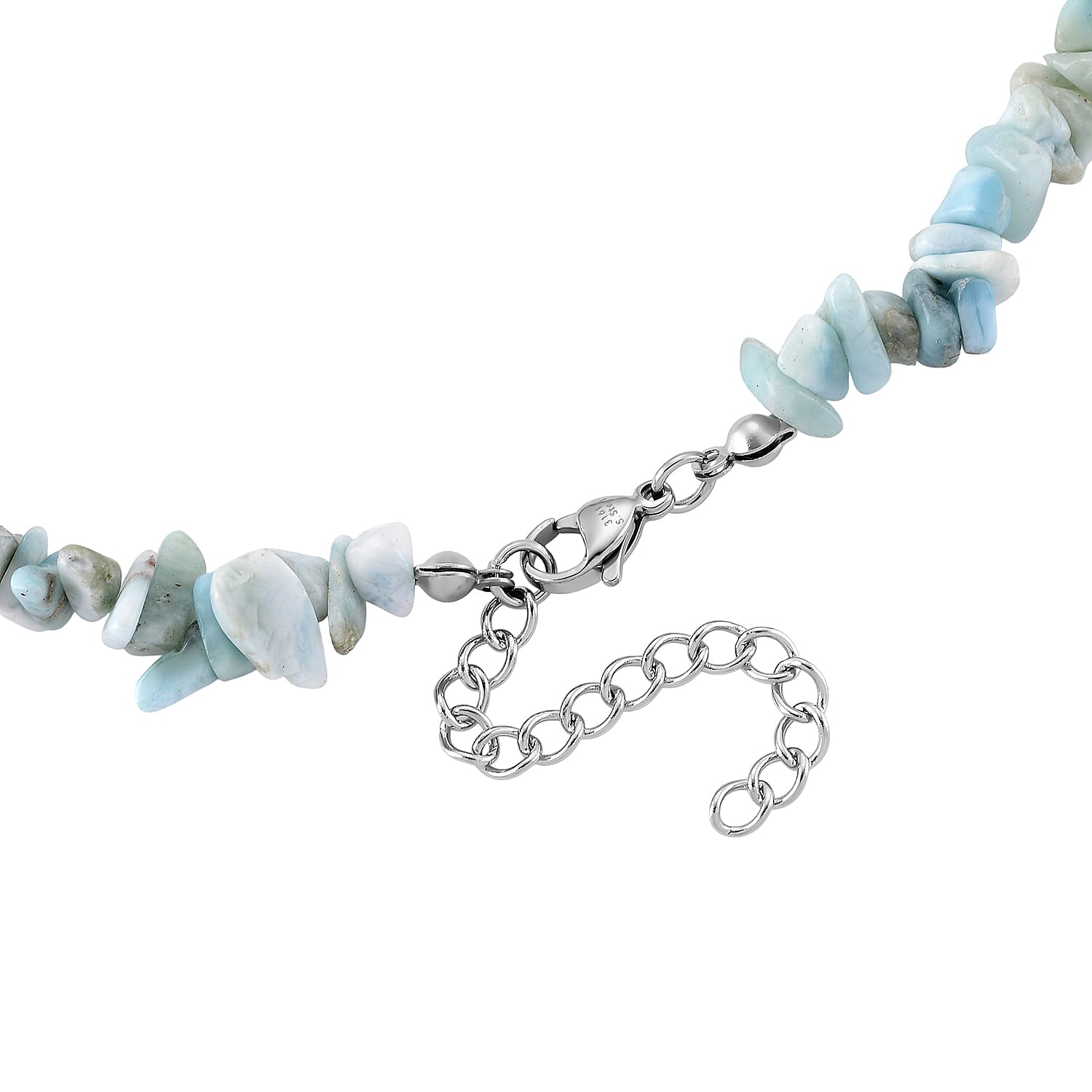 Larimar Chips Necklace (Size - 18-2 Ext) 353.00 Ct.