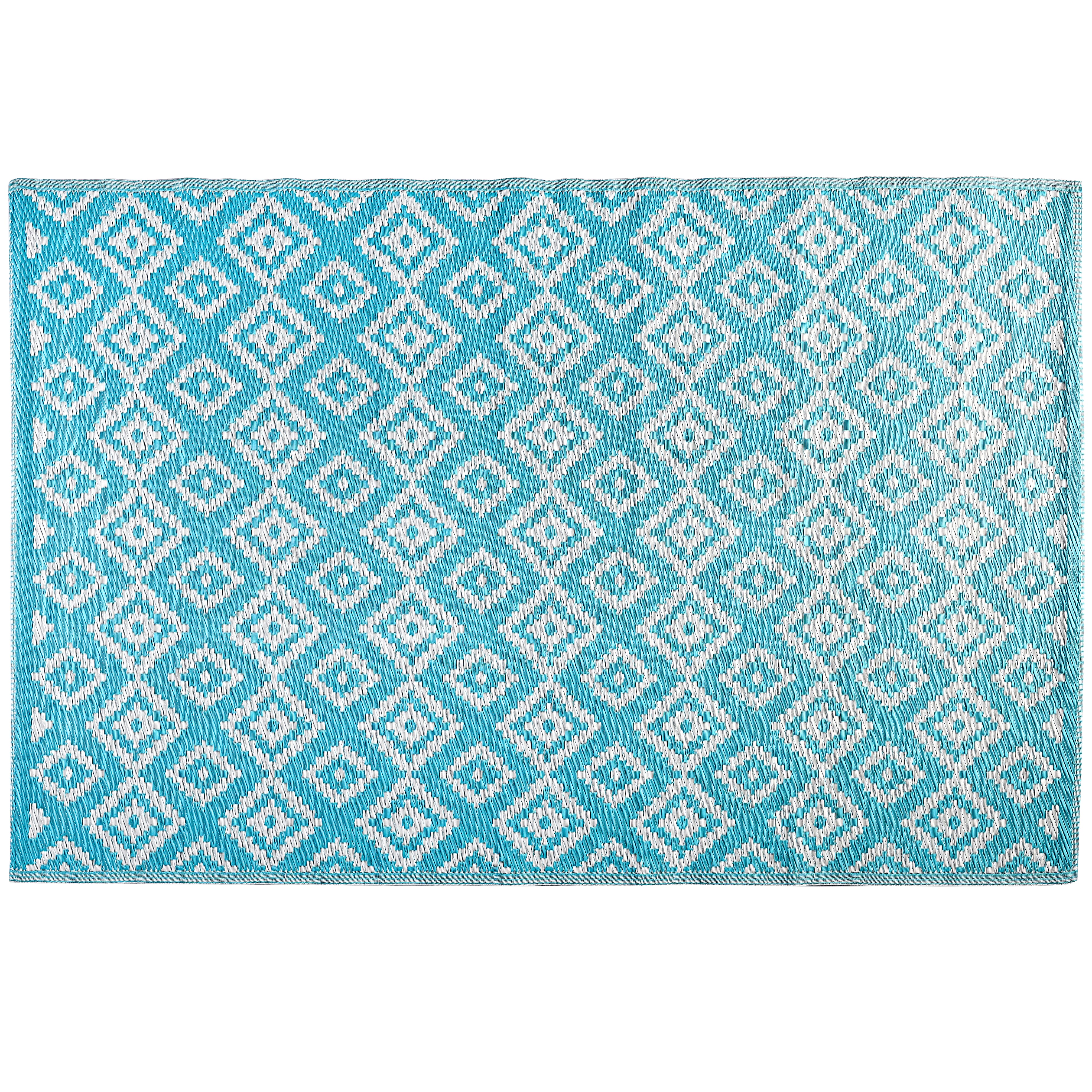 Livmore Polypropylene 440 Gsm Mat (Size 120x180 Cm) - Aqua And White