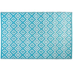 Livmore Polypropylene 440 Gsm Mat (Size 120x180 Cm) - Teal And Beige