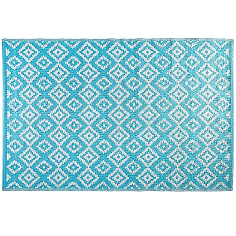 Livmore Polypropylene 440 Gsm Mat (Size 120x180 Cm) - Aqua And White