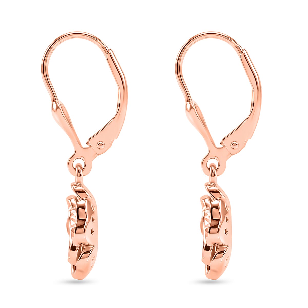 D'Joy Natural Pink Diamond Cluster Earring with Lever Back in 18K Vermeil Rose Gold Plated Sterling Silver