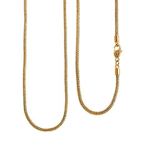Royal Bali Collection - D'Joy 22K Vermeil Yellow Gold Plated Sterling Silver Tulang Naga Necklace (Size - 20) with Lobster Clasp, Silver Wt.18.61 Gms