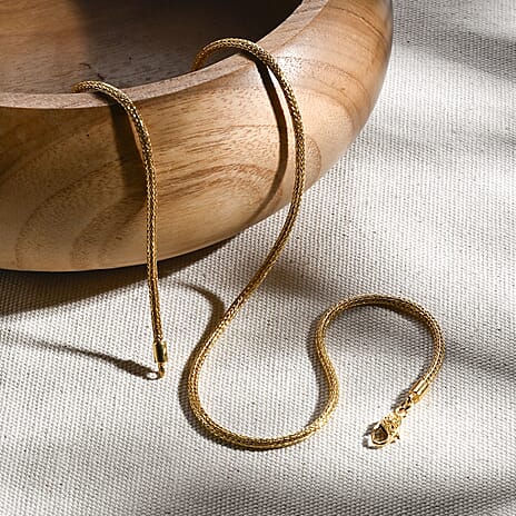 Royal Bali Collection - D'Joy 22K Vermeil Yellow Gold Plated Sterling Silver Tulang Naga Necklace (Size - 20) with Lobster Clasp, Silver Wt.18.61 Gms