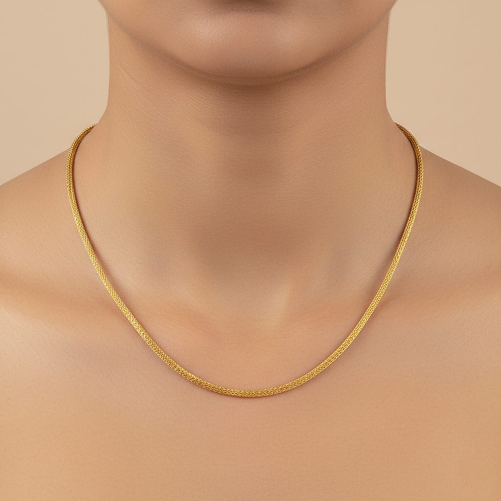 Royal Bali Collection - D'Joy 22K Vermeil Yellow Gold Plated Sterling Silver Tulang Naga Necklace (Size - 20) with Lobster Clasp, Silver Wt.18.61 Gms
