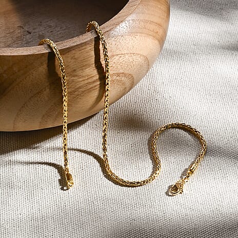 D'Joy 22K Vermeil Yellow Gold Plated Sterling Silver Padian Necklace (Size - 20) with Clasp