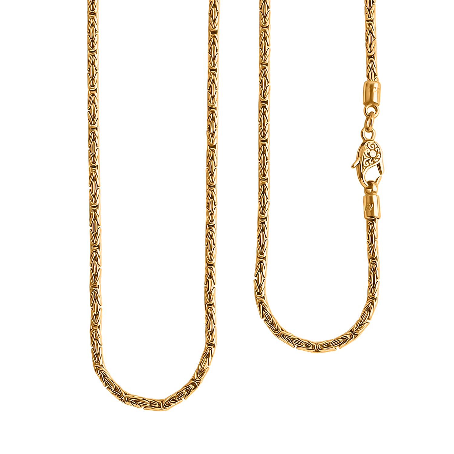Royal Bali Collection -D'Joy 22K Vermeil Yellow Gold Plated Sterling Silver Borobudur Necklace (Size - 20) with Lobster Clasp, Silver Wt. 18.61 Gms
