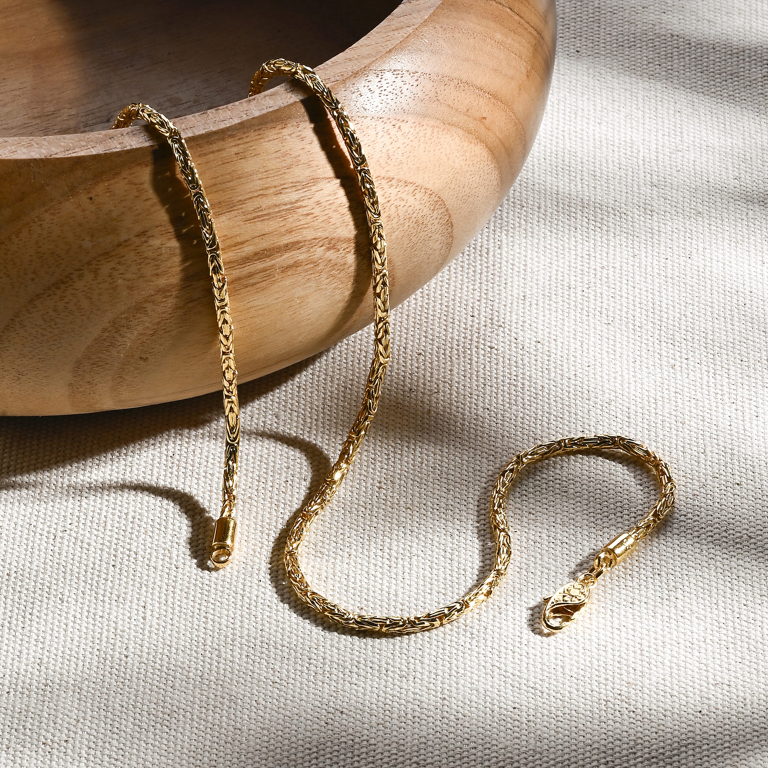 Royal Bali Collection -D'Joy 22K Vermeil Yellow Gold Plated Sterling Silver Borobudur Necklace (Size - 20) with Lobster Clasp, Silver Wt. 18.61 Gms