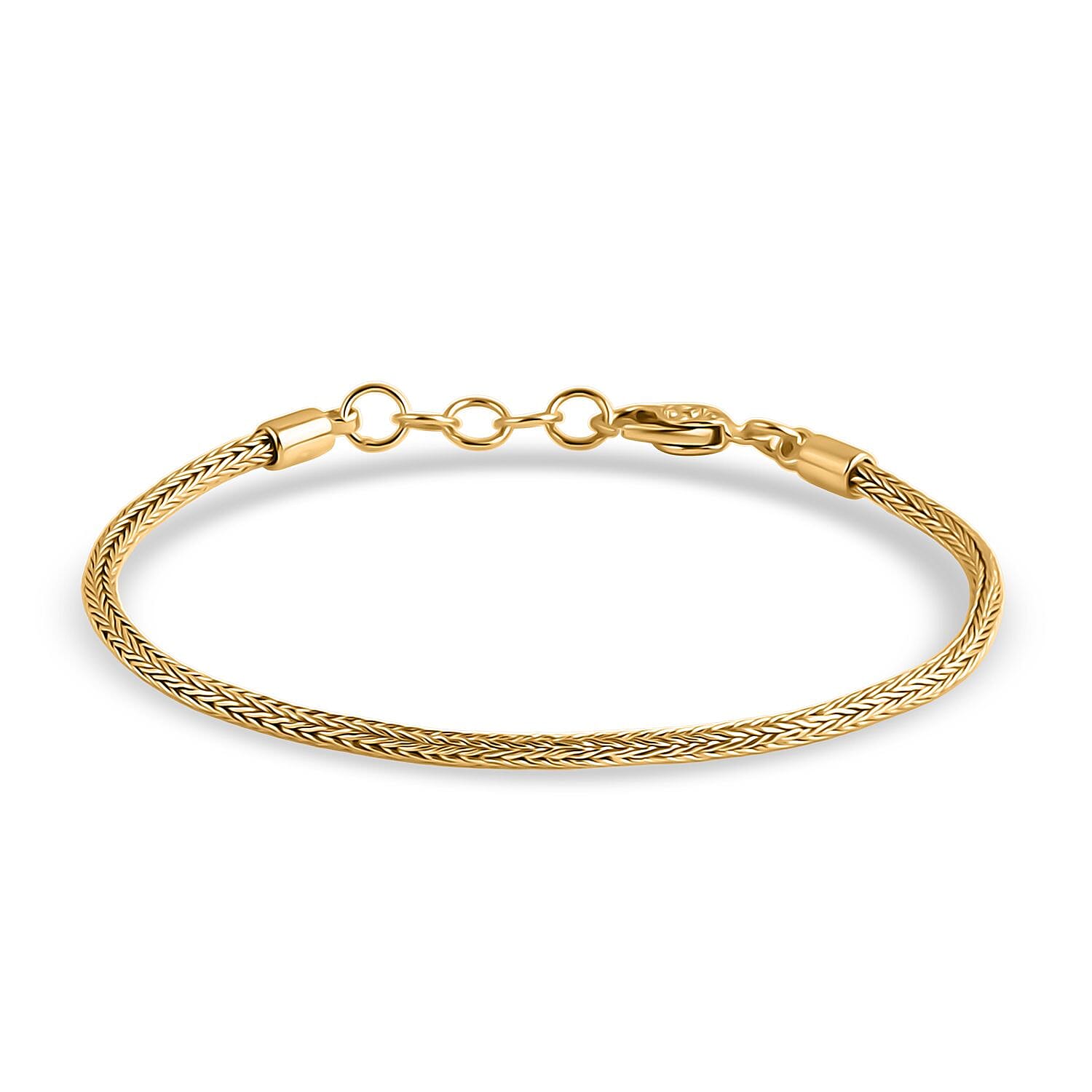 Royal Bali Collection - D'Joy 22K Vermeil Yellow Gold Plated Sterling Silver Tulang Naga Bracelet (Size - 8) with Clasp