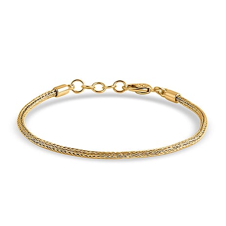 Royal Bali Collection - D'Joy 22K Vermeil Yellow Gold Plated Sterling Silver Tulang Naga Bracelet (Size - 8) with Clasp