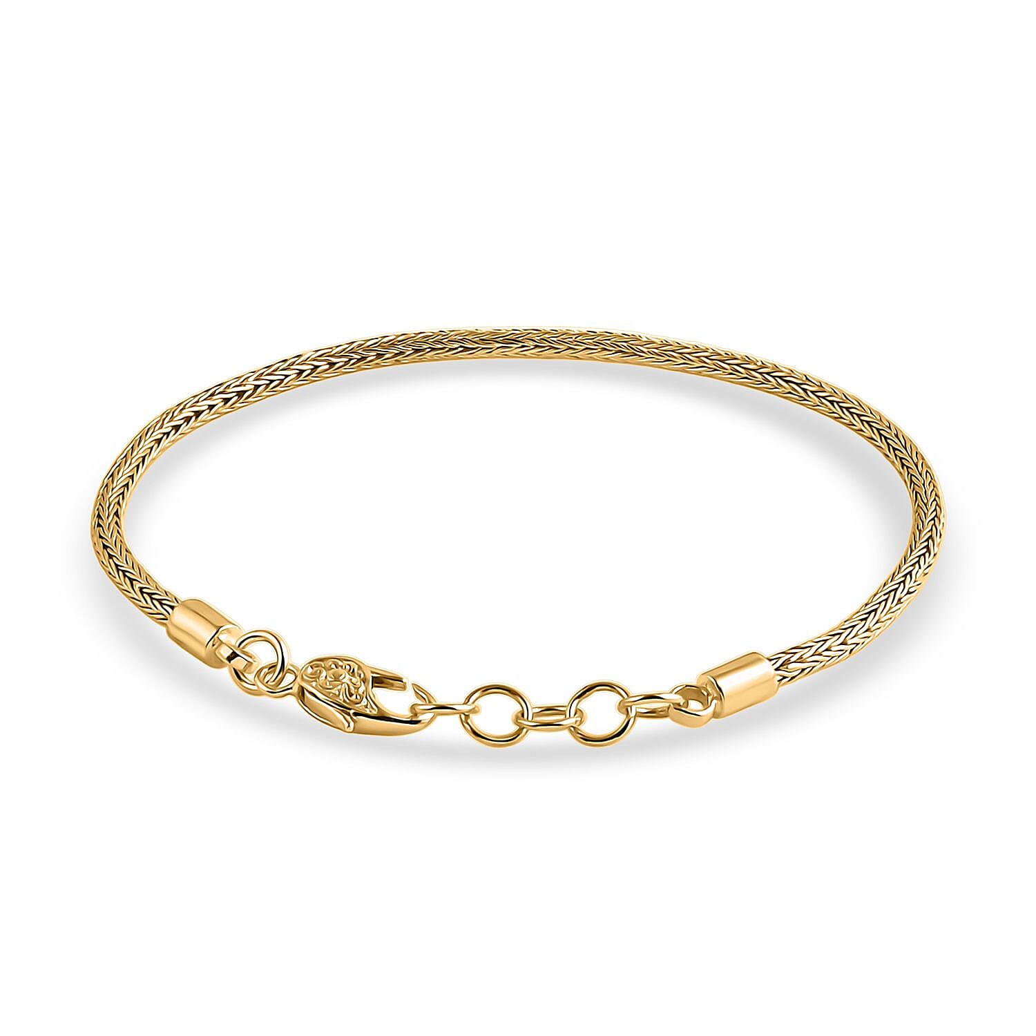 Royal Bali Collection - D'Joy 22K Vermeil Yellow Gold Plated Sterling Silver Tulang Naga Bracelet (Size - 8) with Clasp