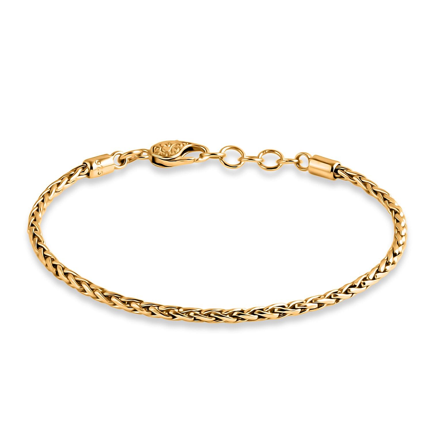 Royal Bali Collection - D'Joy 22K Vermeil Yellow Gold Plated Sterling Silver Padian Bracelet (Size - 8) with Clasp
