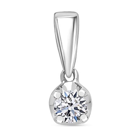 Luxuriant Lab Grown Diamond Pendant in Rhodium Overlay Sterling Silver