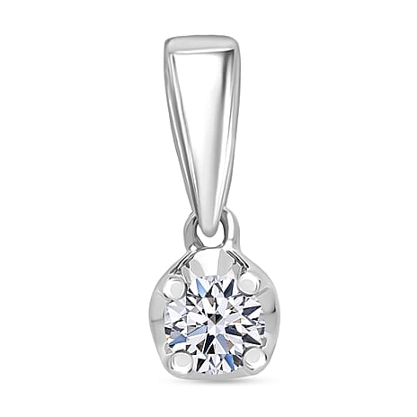 Luxuriant Lab Grown Diamond Pendant in Rhodium Overlay Sterling Silver