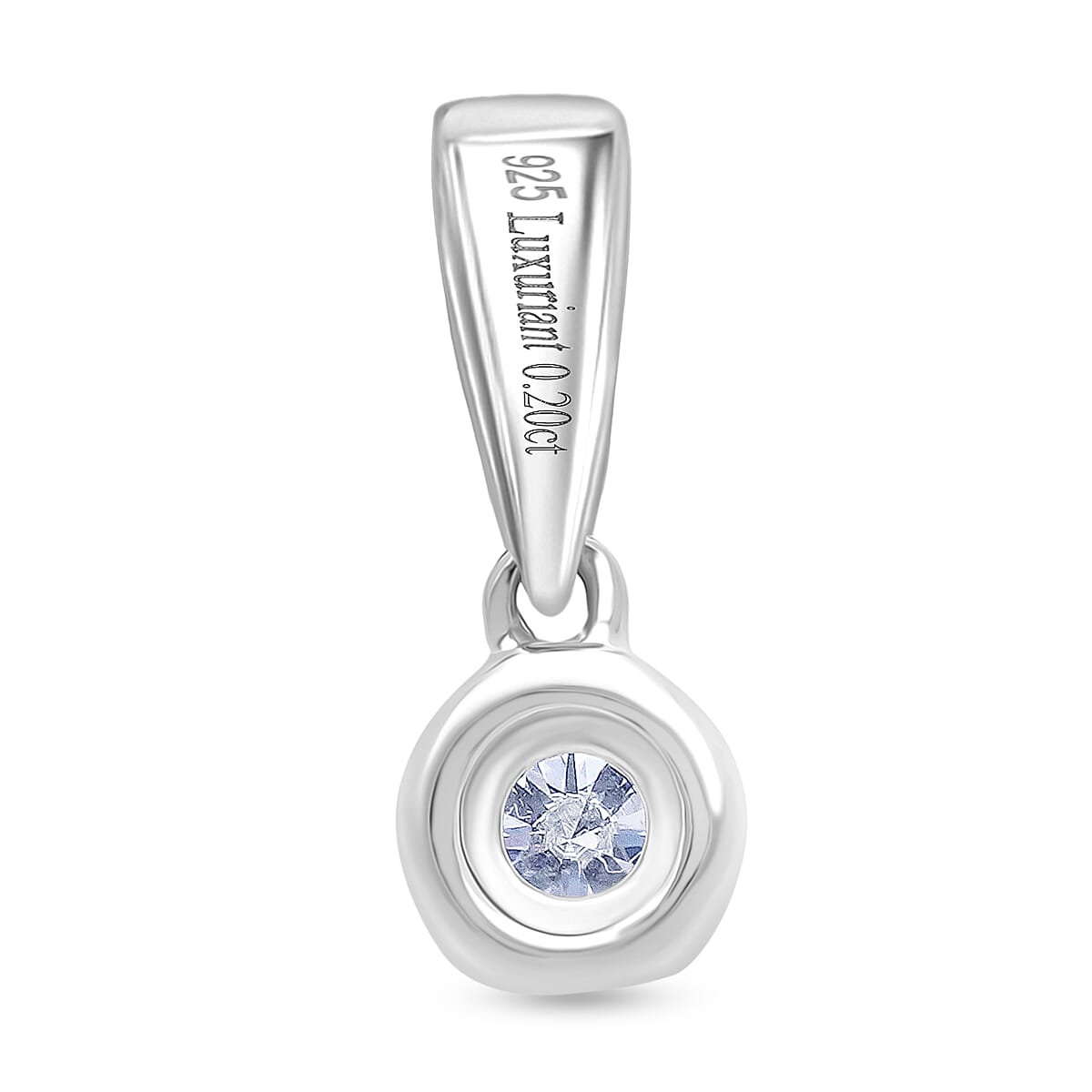 Luxuriant Lab Grown Diamond Pendant in Rhodium Overlay Sterling Silver