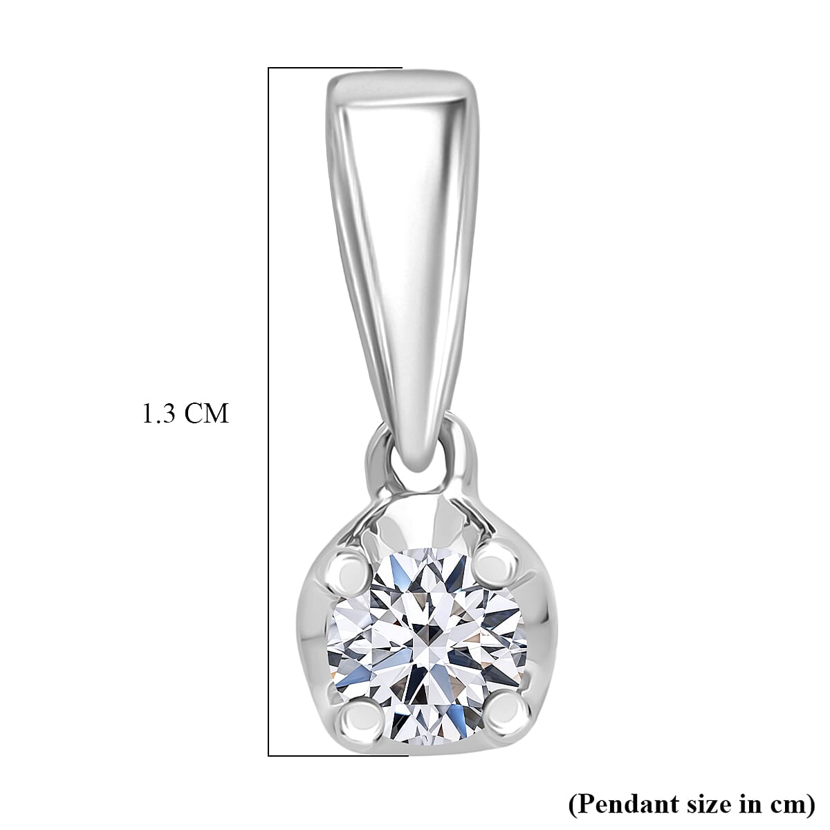 Luxuriant Lab Grown Diamond Pendant in Rhodium Overlay Sterling Silver