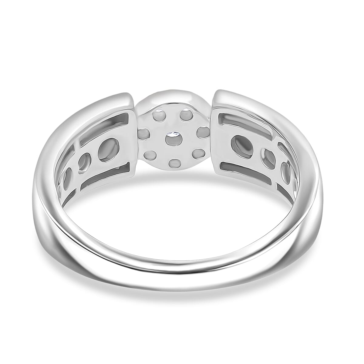 Luxuriant SI-GH Lab Grown Diamond Ring in Rhodium Overlay Sterling Silver 0.25 Ct