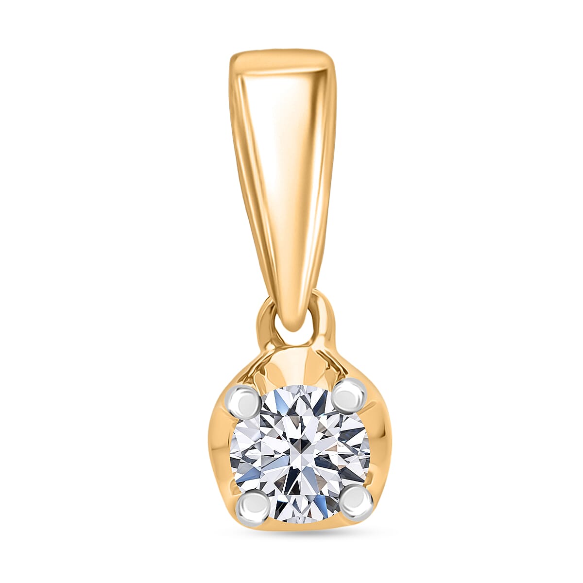 Luxuriant Lab Grown Diamond Pendant in 18K Vermeil Yellow Gold Plated Sterling Silver