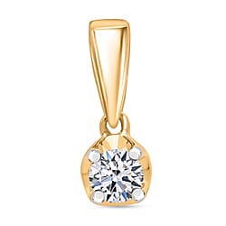 Luxuriant Lab Grown Diamond Pendant in 18K Vermeil Yellow Gold Plated Sterling Silver