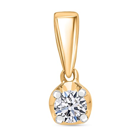 Luxuriant Lab Grown Diamond Pendant in 18K Vermeil Yellow Gold Plated Sterling Silver