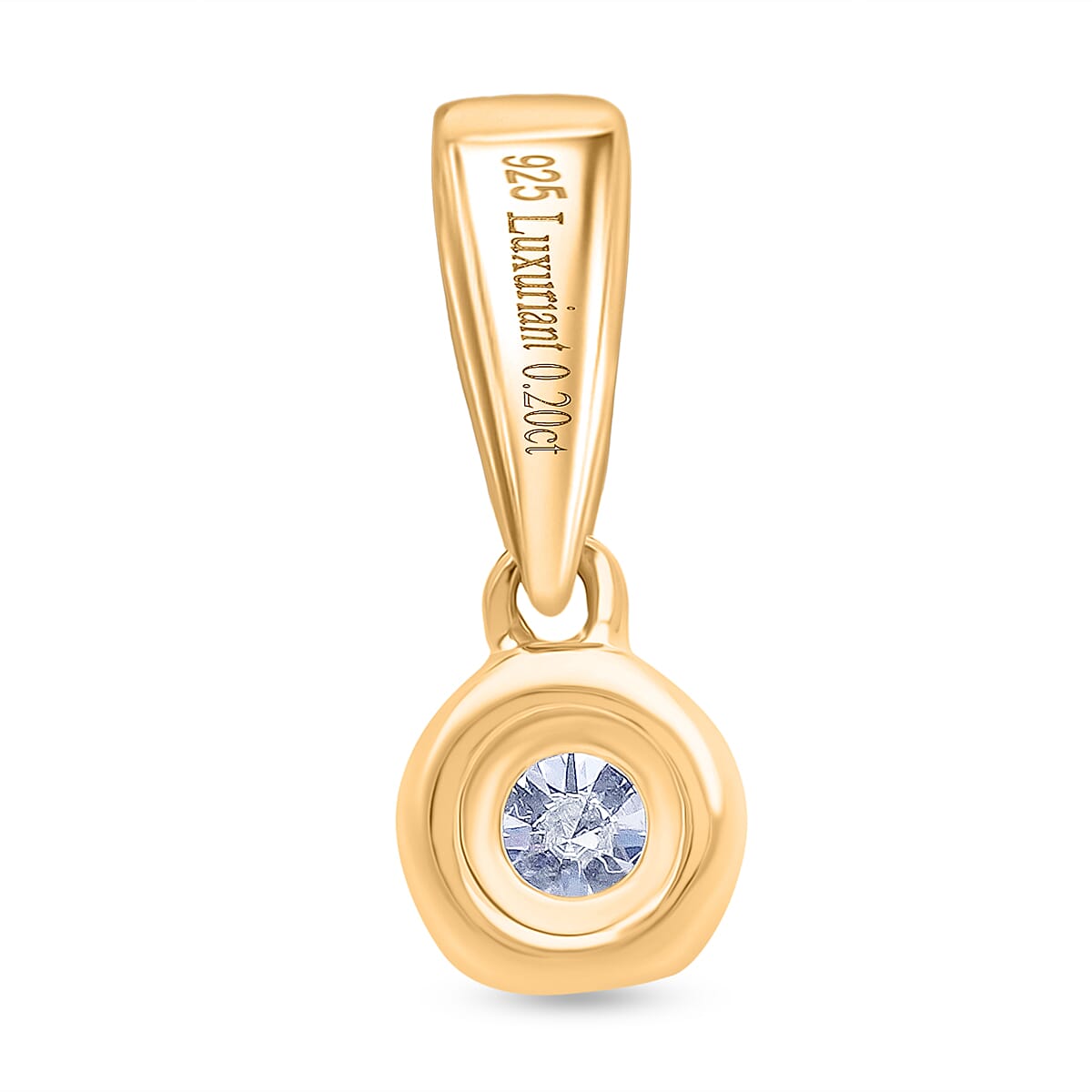 Luxuriant Lab Grown Diamond Pendant in 18K Vermeil Yellow Gold Plated Sterling Silver