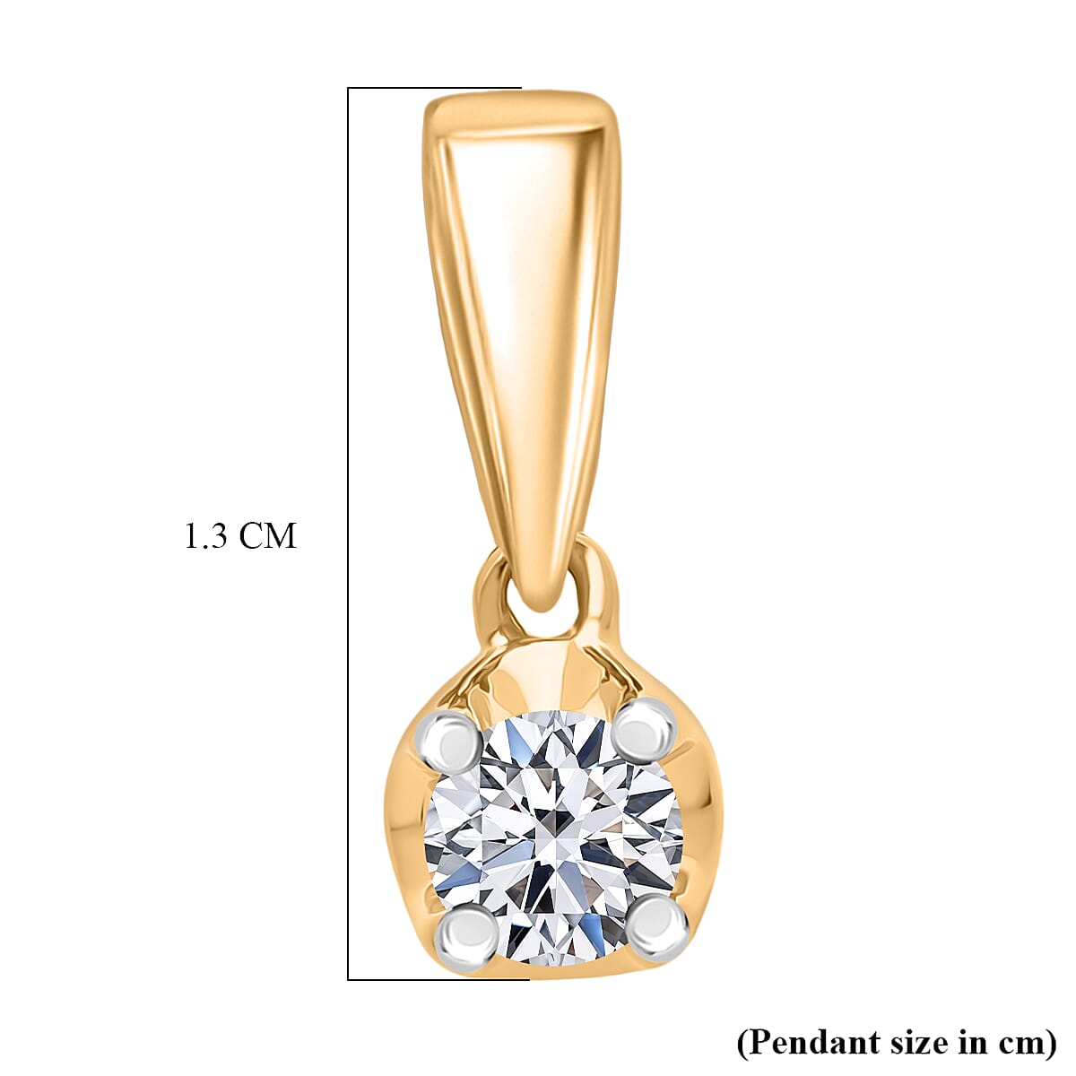 Luxuriant Lab Grown Diamond Pendant in 18K Vermeil Yellow Gold Plated Sterling Silver